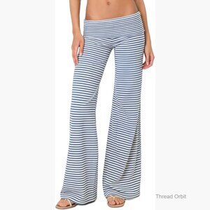 Fold Over Low Waist Wide Leg Sweatpants Flare Yoga Pants Lounge Pants